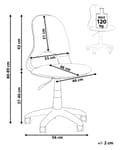 Pikkukuva 3 / 8: Työtuoli vaaleanpunainen 56 x 80-89 x 56 cm polyesteri teräs lapsille moderni