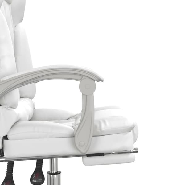 vidaXL Kontorsstol med massage vit konstläder