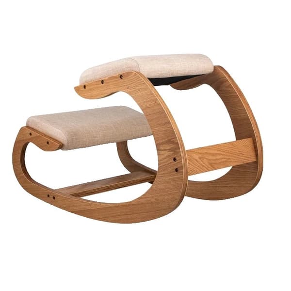 Ergonomisk Knælende Stol - Naturlig Birketræ, 100 kg Kapacitet, Holdningskorrektion & Smertelindring