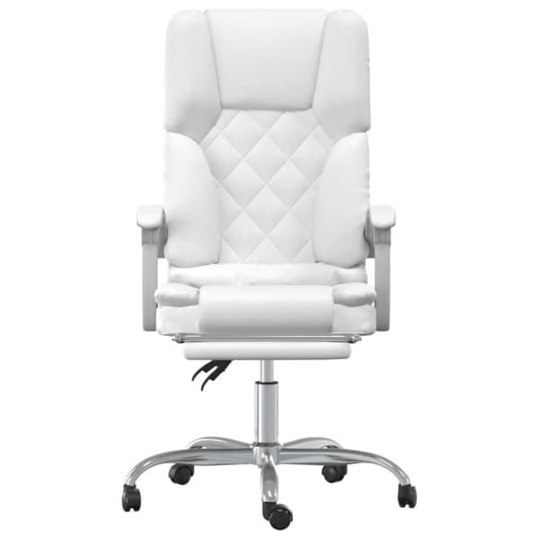 vidaXL kontorstol med massagefunktion kunstlæder hvid