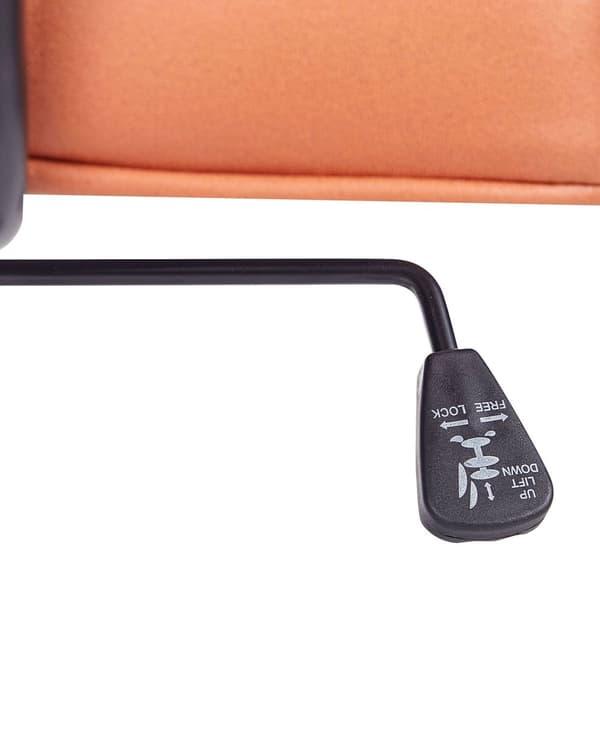 Kontorsstol Orange Konstläder Vridbar Justerbar Höjd med Armstöd Hemmakontor Traditionell Design