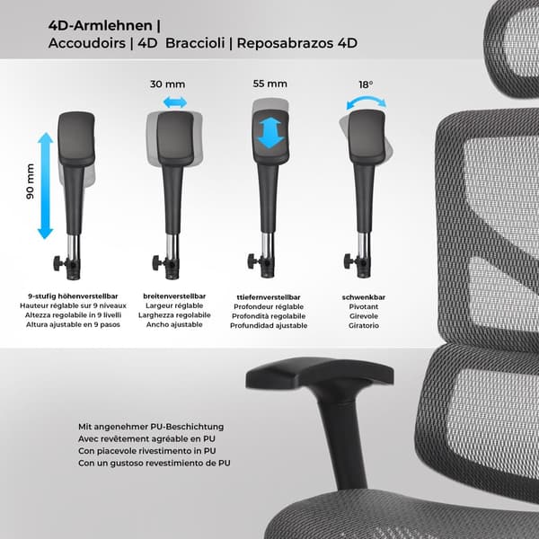 CLP Toimistotuoli Spokane Ergonominen