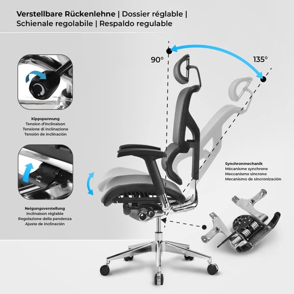 CLP Toimistotuoli Spokane Ergonominen