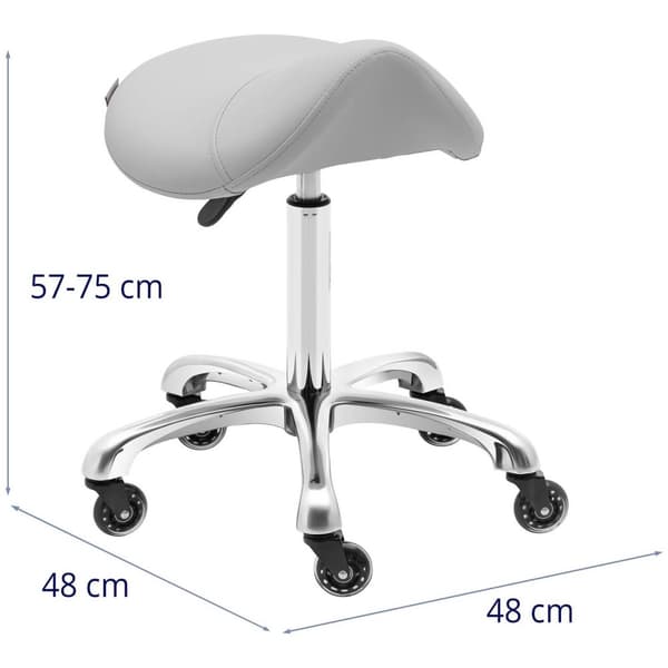 physa Sadelstol - 570–750 mm - 150 kg - Ljusgrå