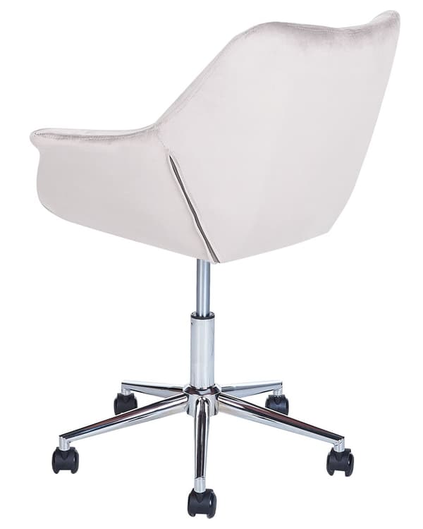 Kontorsstol Grå Sammet Justerbar Höjd Femfotskryss Elegant Design Hemmakontor