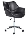 Miniatyrbild 5 av 11: Kontorsstol Svart Konstläder Justerbar Höjd Elegant Design Hemmakontor