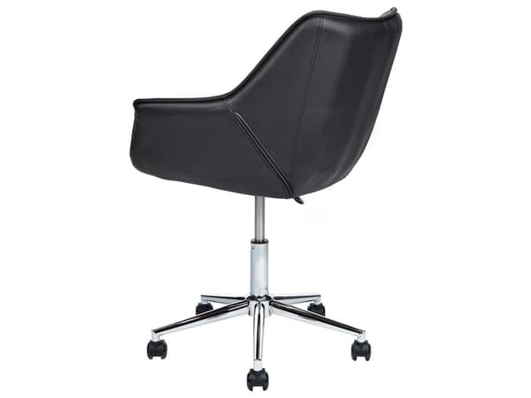 Kontorsstol Svart Konstläder Justerbar Höjd Elegant Design Hemmakontor