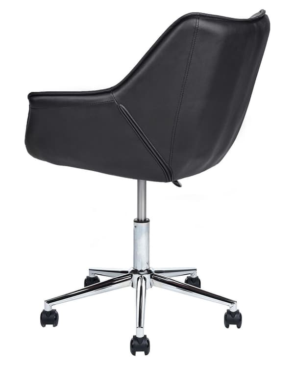 Kontorsstol Svart Konstläder Justerbar Höjd Elegant Design Hemmakontor
