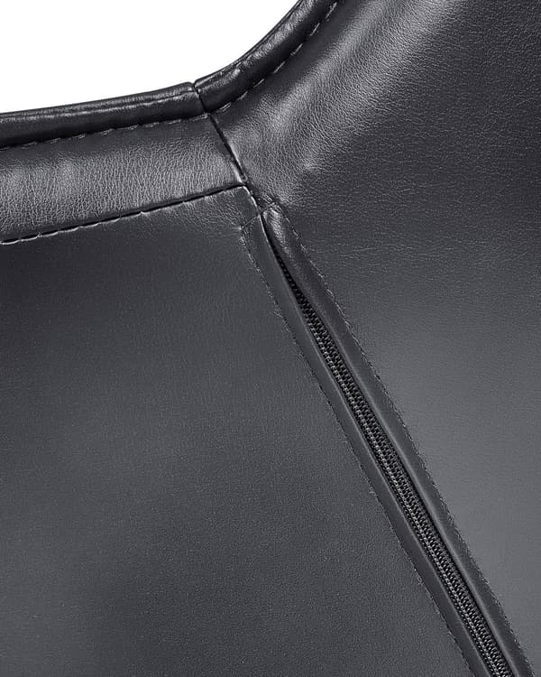 Kontorsstol Svart Konstläder Justerbar Höjd Elegant Design Hemmakontor