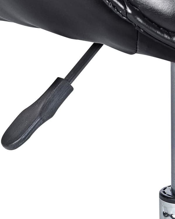 Kontorsstol Svart Konstläder Justerbar Höjd Elegant Design Hemmakontor