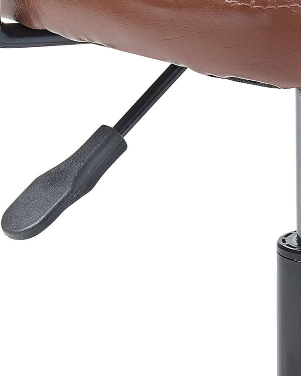 Kontorsstol Brun Konstläder Vridbar Justerbar Höjd med Armstöd Arbetsrum För Hemmakontor Traditionell Design