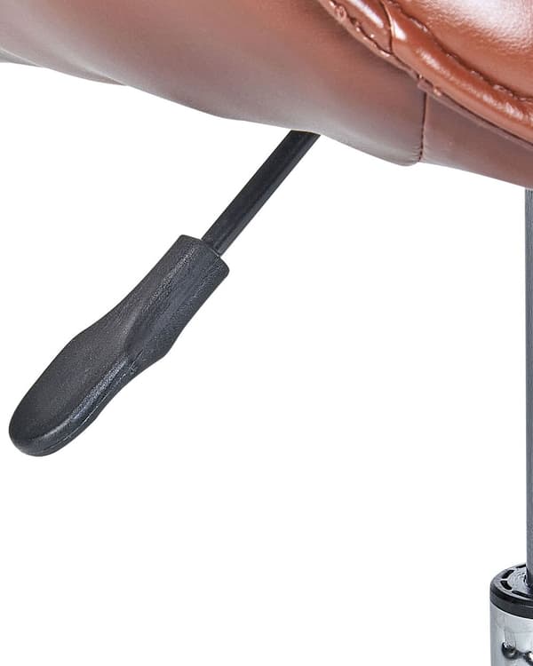 Kontorsstol Brun Konstläder Justerbar Höjd Elegant Design Hemmakontor