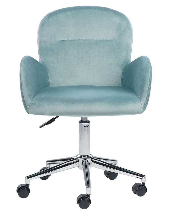 Kontorsstol Mintgrön Sammet Justerbar i höjdled Snurrstol Femfotskryss Modern Design Hemmakontor