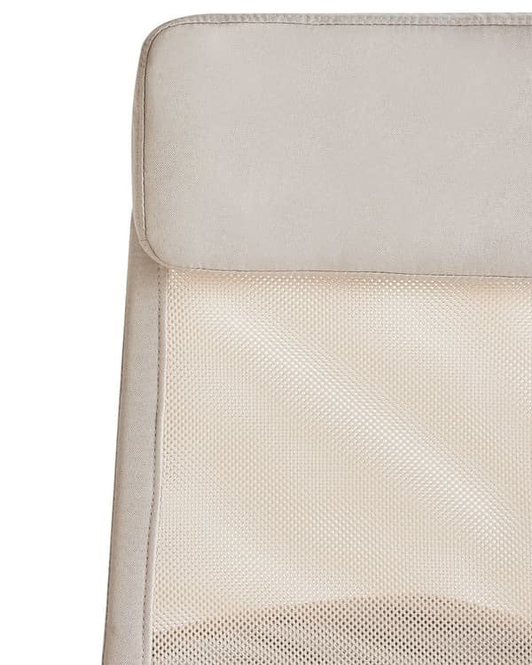 Kontorsstol Beige Meshtyg och konstläder Gaslift Justerbar snurrstol med recliner-funktion