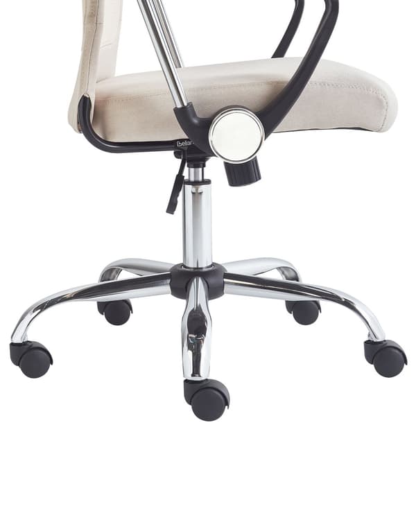 Kontorsstol Beige Meshtyg och konstläder Gaslift Justerbar snurrstol med recliner-funktion