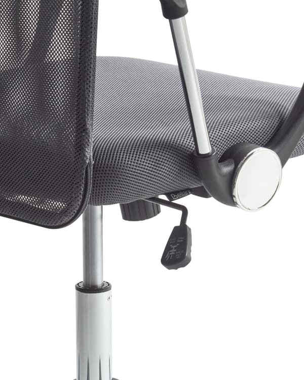 Työtuoli harmaa 63 x 114-122 x 63 cm verkkokangas keinonahka pyörivä kääntyvä säädettävä moderni