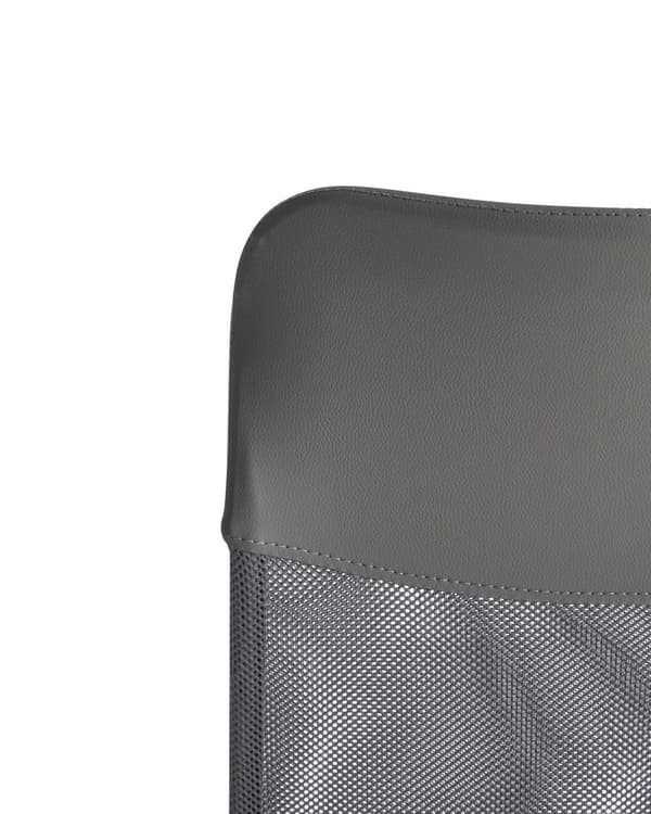 Työtuoli harmaa 63 x 114-122 x 63 cm verkkokangas keinonahka pyörivä kääntyvä säädettävä moderni