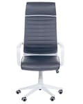 Pikkukuva 4 / 11: Työtuoli harmaa 63 x 114-123 x 63 cm keinonahka säädettävä kääntyvä pyörivä moderni