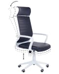Miniatyrbild 6 av 11: Kontorsstol Svart konstläder Svängbar Gaslyft Justerbar Höjd med Hul Ergonomisk Modern Design Hemmakontor