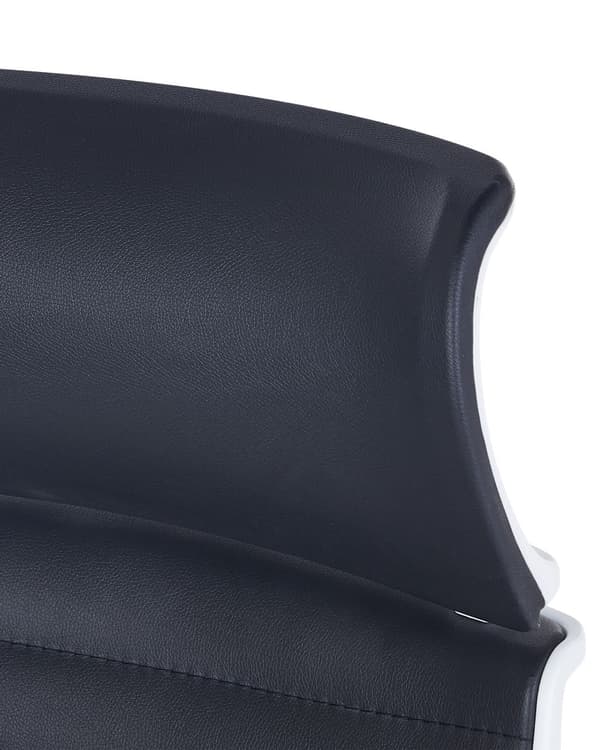 Kontorsstol Svart konstläder Svängbar Gaslyft Justerbar Höjd med Hul Ergonomisk Modern Design Hemmakontor