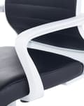 Miniatyrbild 8 av 11: Kontorsstol Svart konstläder Svängbar Gaslyft Justerbar Höjd med Hul Ergonomisk Modern Design Hemmakontor