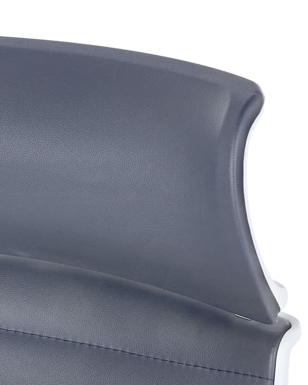 Kontorstol Grå Kunstlæder Drejelig Gaslift Justerbar Højde Hjul Ergonomisk Moderne Stil