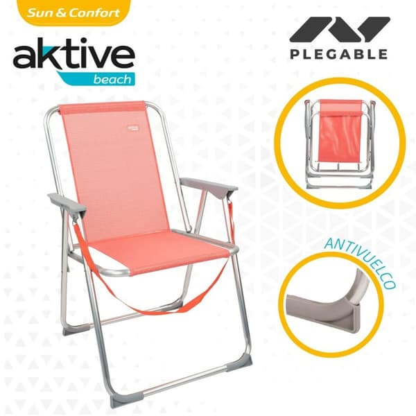 Hopfällbar Stol Aktive Flamingo Korall 44 x 76 x 45 cm (4 antal)