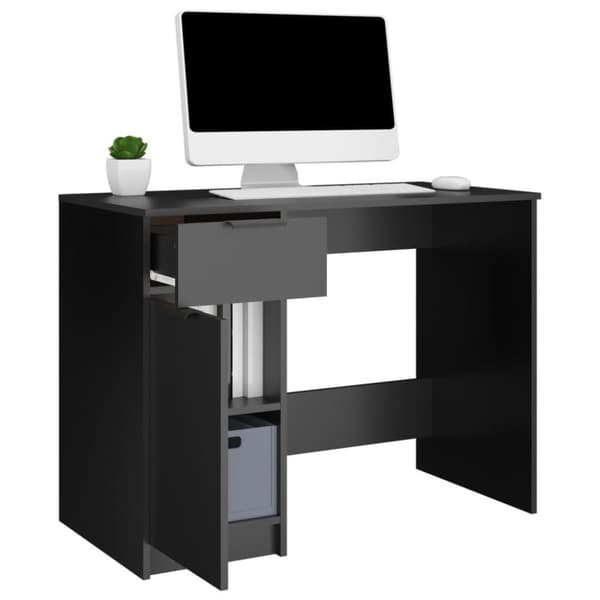 vidaXL Skrivbord svart 100x50x75 cm konstruerat trä