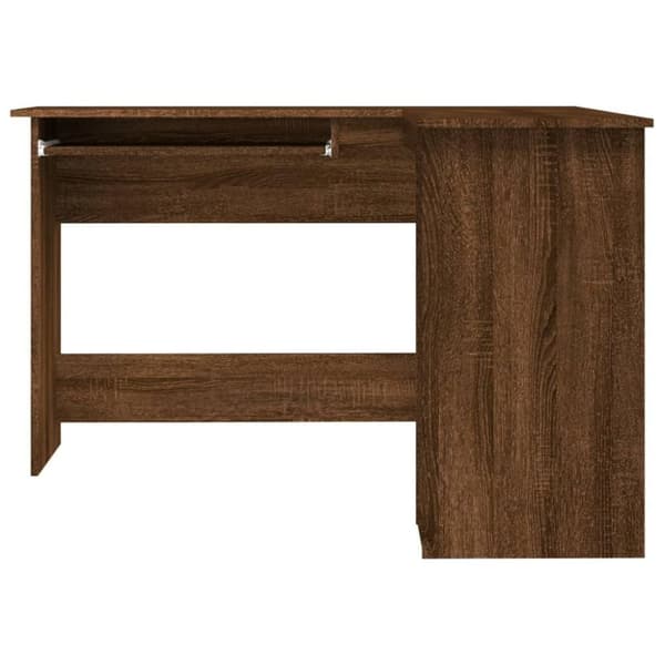 vidaXL hjørneskrivebord 120x140x75 cm konstrueret træ brunt egetræ