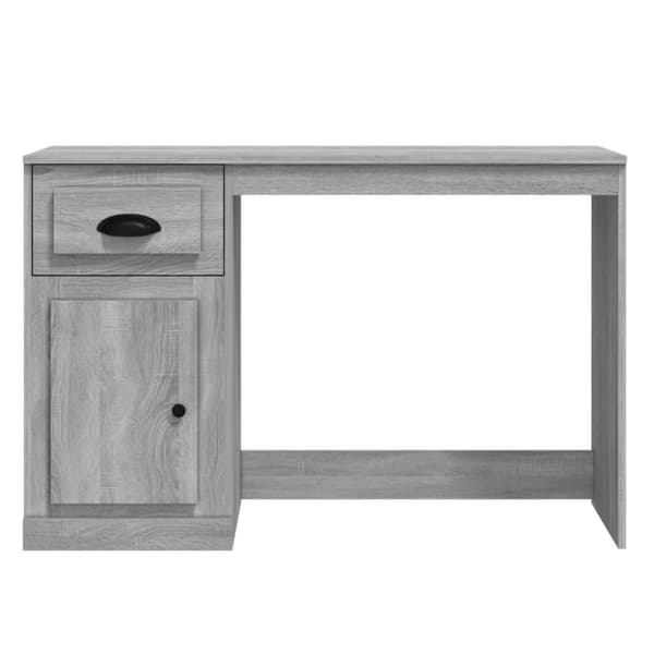 vidaXL Työpöytä laatikolla harmaa Sonoma 115x50x75 cm tekninen puu