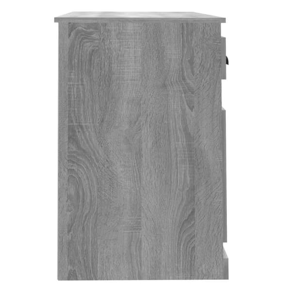 vidaXL Työpöytä laatikolla harmaa Sonoma 115x50x75 cm tekninen puu