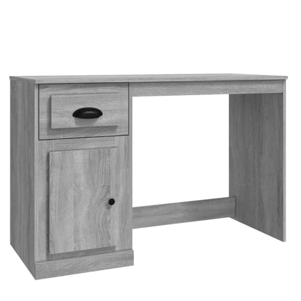 vidaXL Skrivebord med skuff grå sonoma 115x50x75 cm konstruert tre