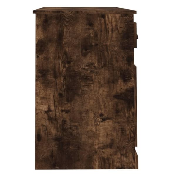 vidaXL Skrivebord med skuff røkt eik 115x50x75 cm konstruert tre