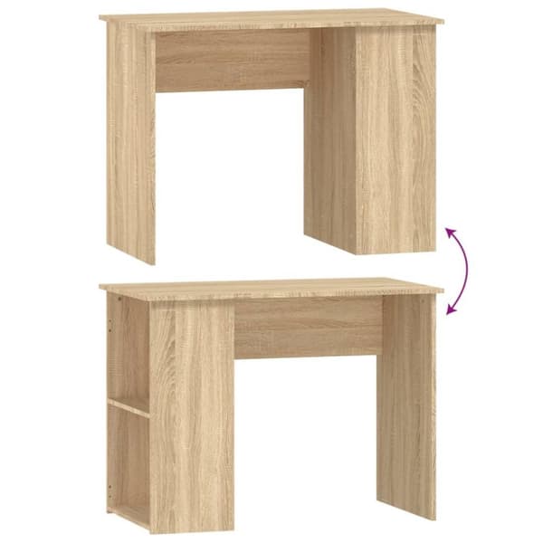 vidaXL Skrivebord sonoma eik 100x55x75 cm konstruert tre