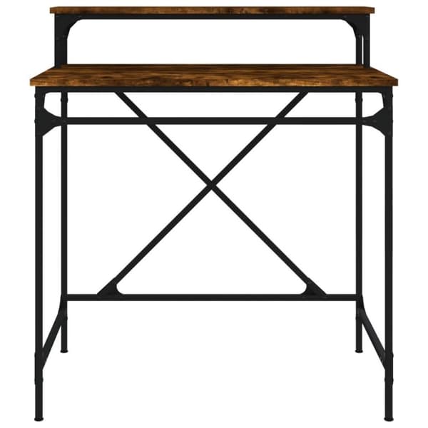 vidaXL skrivebord 80x50x90 cm konstrueret træ og jern røget eg