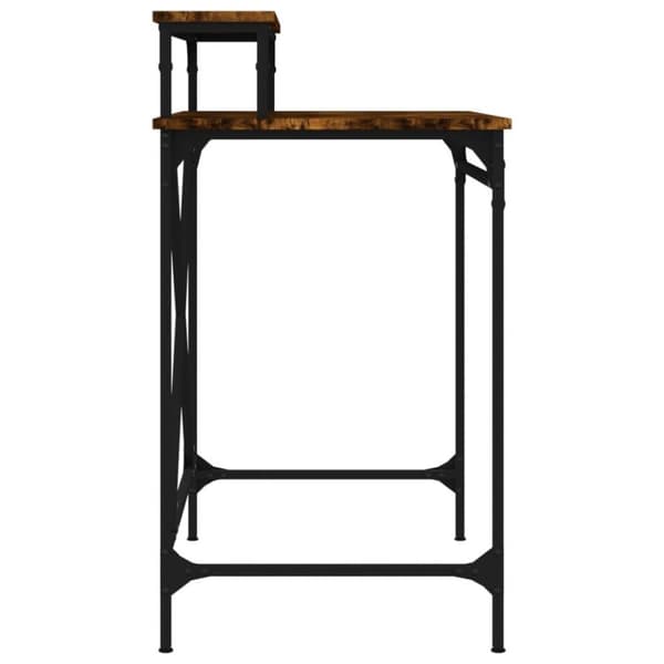 vidaXL skrivebord 80x50x90 cm konstrueret træ og jern røget eg