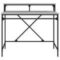 Miniatyrbilde 5 av 10: vidaXL Skrivebord grå sonoma 100x50x90 cm konstruert tre og jern