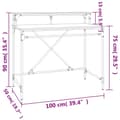 Miniatyrbilde 9 av 10: vidaXL Skrivebord grå sonoma 100x50x90 cm konstruert tre og jern