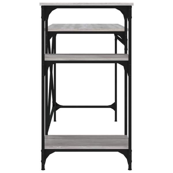 vidaXL Skrivebord hyller grå sonoma 105x50x90 cm konstruert tre jern