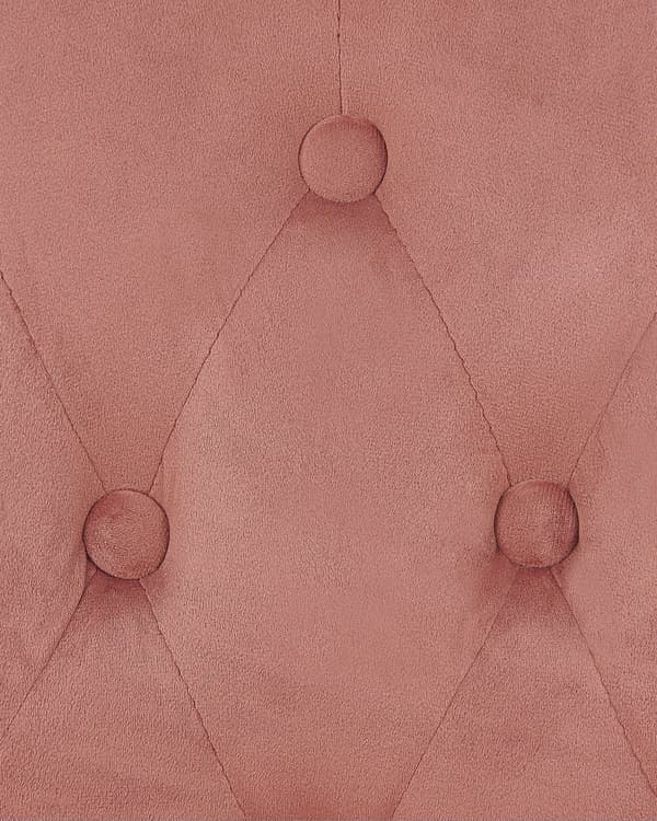 Työtuoli pastellipinkki sametti verhoiltu 60 x 75-85 cm säädettävä pyörillä kääntyvä napitettu glamour