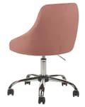 Miniatyrbillede 5 af 9: Kontorstol Lyserød Velour Moderne Skrivebordsstol med Hjul Drejestol til Pigeværelse Ergonomisk Stol med Armlæn
