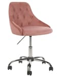 Miniatyrbillede 1 af 9: Kontorstol Lyserød Velour Moderne Skrivebordsstol med Hjul Drejestol til Pigeværelse Ergonomisk Stol med Armlæn