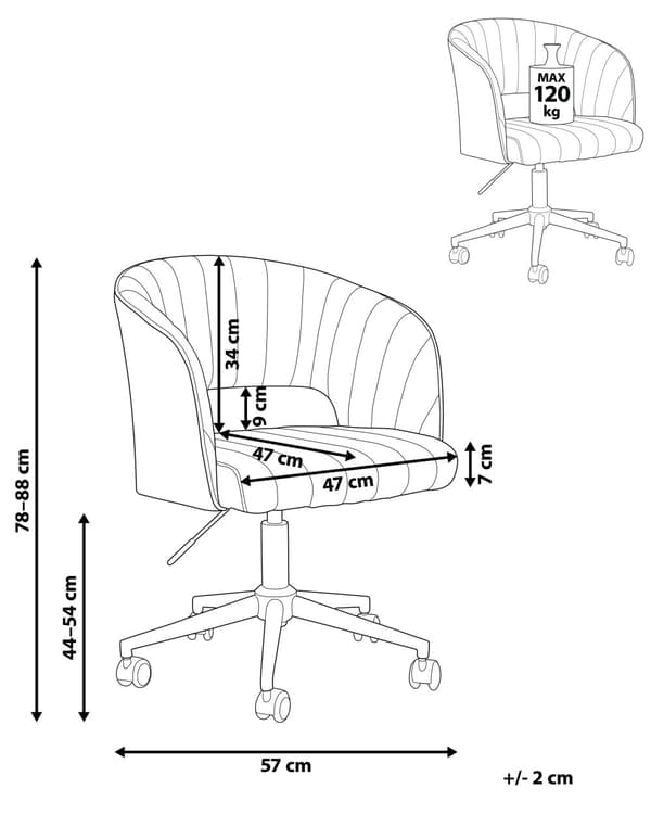 Kontorstol Beige Velour Moderne Skrivebordsstol med Hjul Drejestol til Pigeværelse Ergonomisk Stol med Armlæn