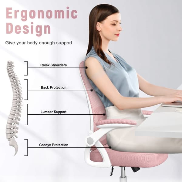 Ergonomisk kontorstol, højdejusterbar drejestol til hjemmet og kontoret