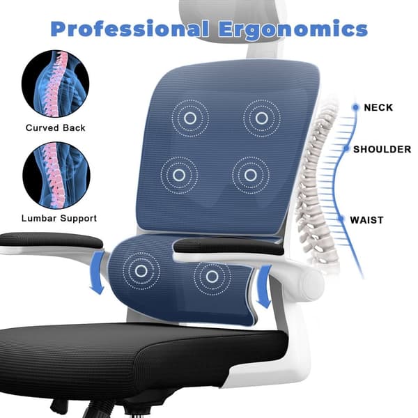 Ergonominen työtuoli, korkeussäädettävä kääntyvä tuoli kotiin ja toimistoon