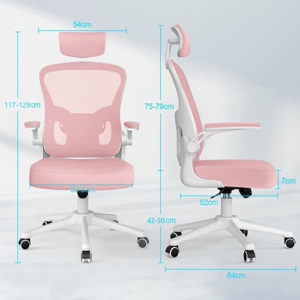 Ergonomisk kontorstol, højdejusterbar drejestol til hjemmet og kontoret