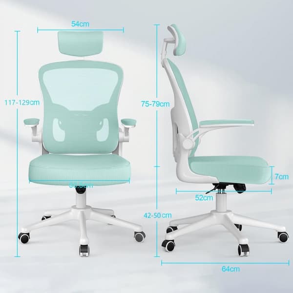 Ergonomisk kontorstol, højdejusterbar drejestol til hjemmet og kontoret