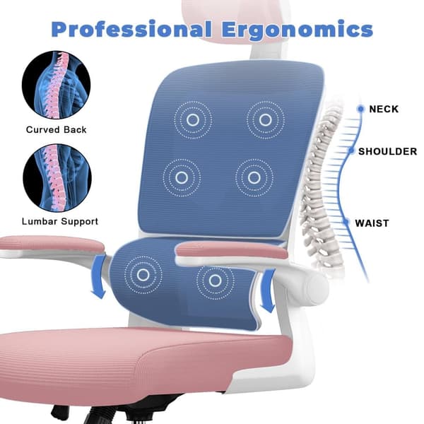 Ergonomisk kontorstol, højdejusterbar drejestol til hjemmet og kontoret