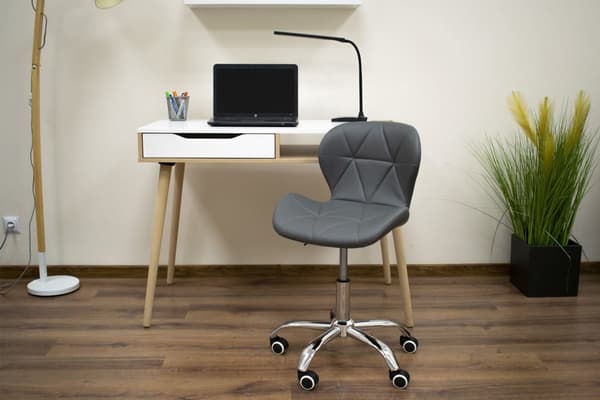 Työtuoli AVOLA - ergonominen - ECO-nahka - harmaa