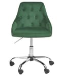 Miniatyrbillede 5 af 10: Kontorstol Grøn Velour Moderne Skrivebordsstol med Hjul Drejestol til Pigeværelse Ergonomisk Stol med Armlæn